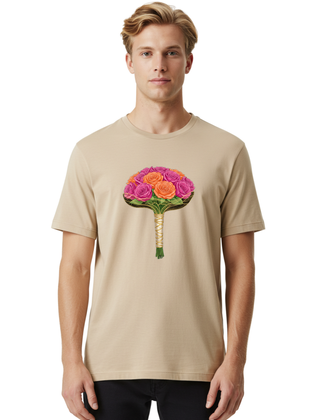 Rose-Bouquet Men'S Graphic Tee, 100% Cotton, Comfortable Casual Summer Wear, Machine Washable, Vintage Camera, Old Camera, Antique Camera, Black Camera, Classic Photography, Photography Equipment, Nostalgic Device, Film Camera, Camera Art Baf488