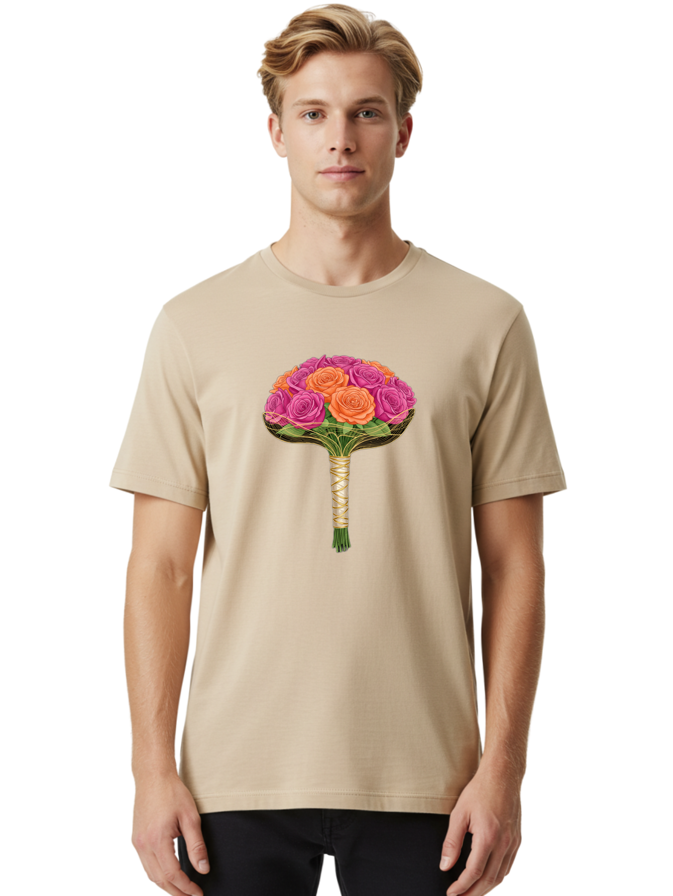 Rose-Bouquet Men'S Graphic Tee, 100% Cotton, Comfortable Casual Summer Wear, Machine Washable, Vintage Camera, Old Camera, Antique Camera, Black Camera, Classic Photography, Photography Equipment, Nostalgic Device, Film Camera, Camera Art Baf488