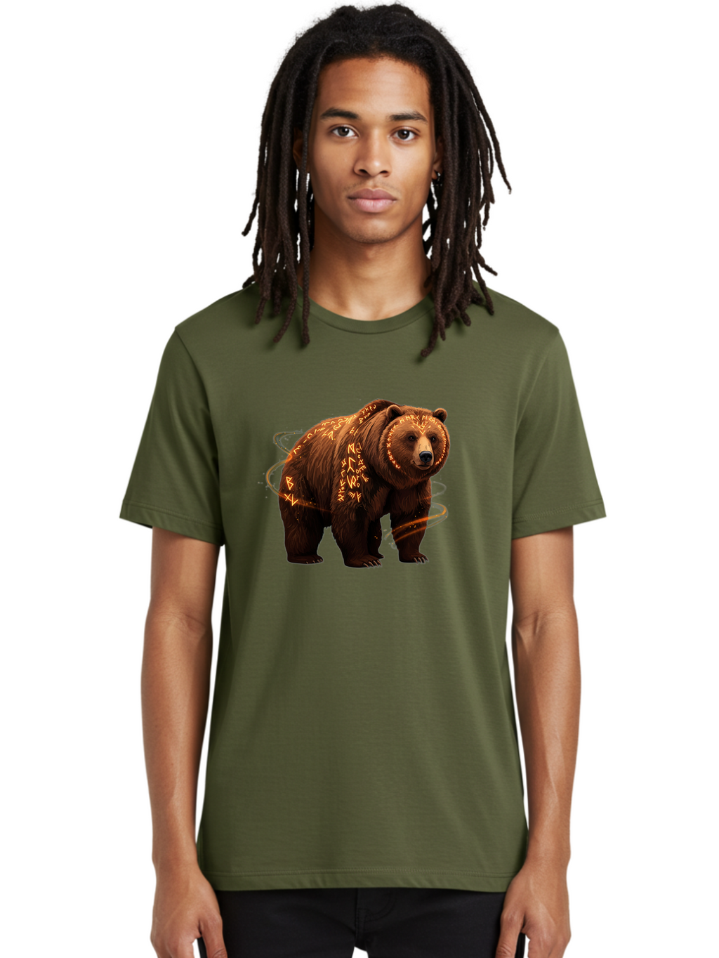 Runic-Bear-1 Men'S Graphic Tee, 100% Cotton, Comfortable Casual Summer Wear, Machine Washable, Vintage Camera, Old Camera, Antique Camera, Black Camera, Classic Photography, Photography Equipment, Nostalgic Device, Film Camera, Camera Art Baf489