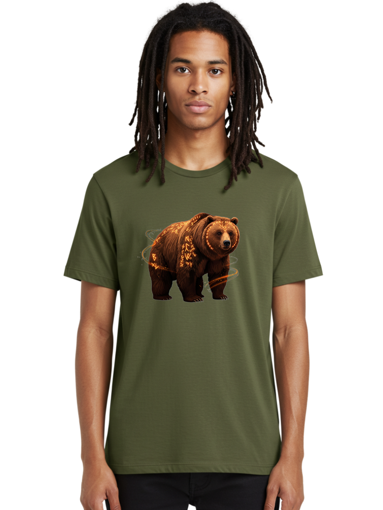 Runic-Bear-1 Men'S Graphic Tee, 100% Cotton, Comfortable Casual Summer Wear, Machine Washable, Vintage Camera, Old Camera, Antique Camera, Black Camera, Classic Photography, Photography Equipment, Nostalgic Device, Film Camera, Camera Art Baf489