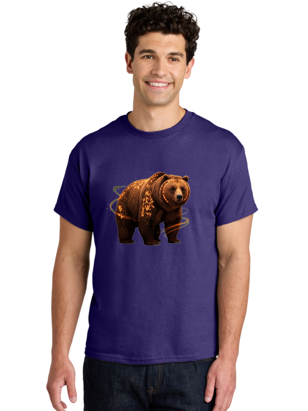 Runic-Bear-1 Men'S Graphic Tee, 100% Cotton, Comfortable Casual Summer Wear, Machine Washable, Vintage Camera, Old Camera, Antique Camera, Black Camera, Classic Photography, Photography Equipment, Nostalgic Device, Film Camera, Camera Art Baf489
