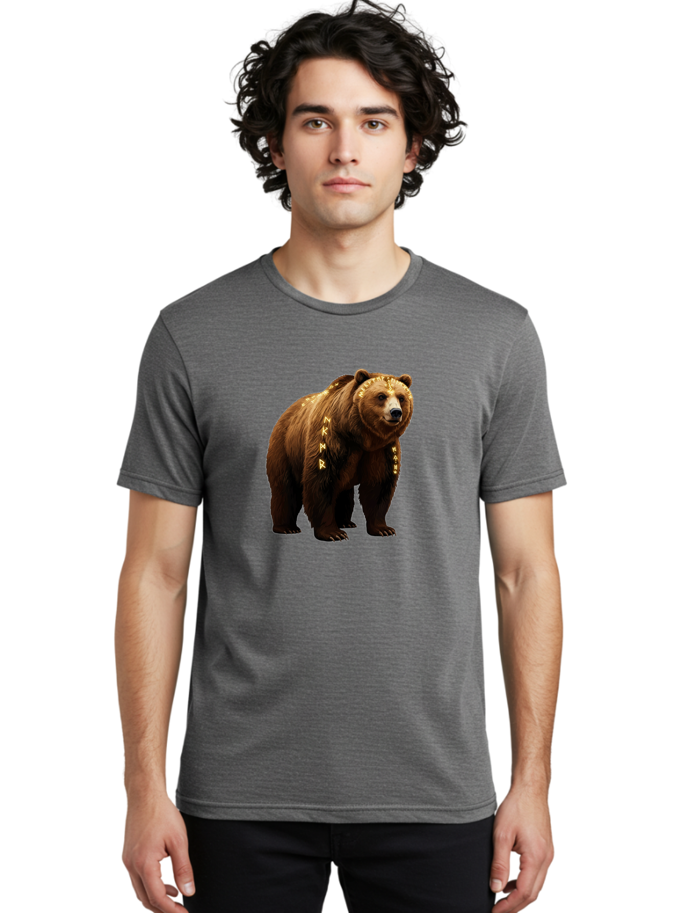 Runic-Brown-Bear Men'S Graphic Tee, 100% Cotton, Comfortable Casual Summer Wear, Machine Washable, Vintage Camera, Old Camera, Antique Camera, Black Camera, Classic Photography, Photography Equipment, Nostalgic Device, Film Camera, Camera Art Baf491