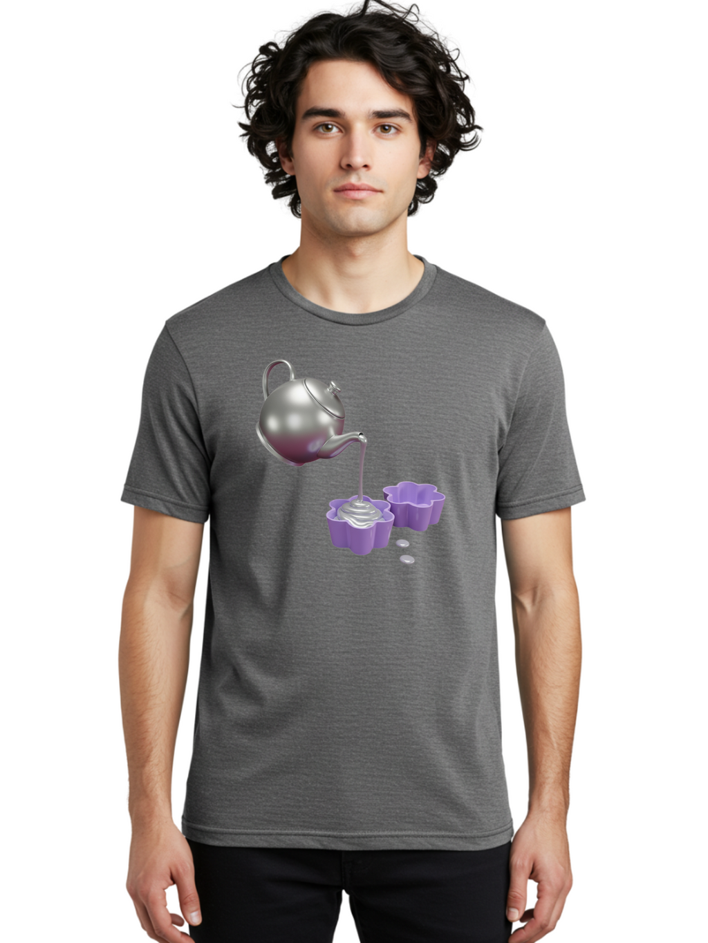 Silver-Teapot-Pouring Men'S Graphic Tee, 100% Cotton, Comfortable Casual Summer Wear, Machine Washable, Vintage Camera, Old Camera, Antique Camera, Black Camera, Classic Photography, Photography Equipment, Nostalgic Device, Film Camera, Baf506
