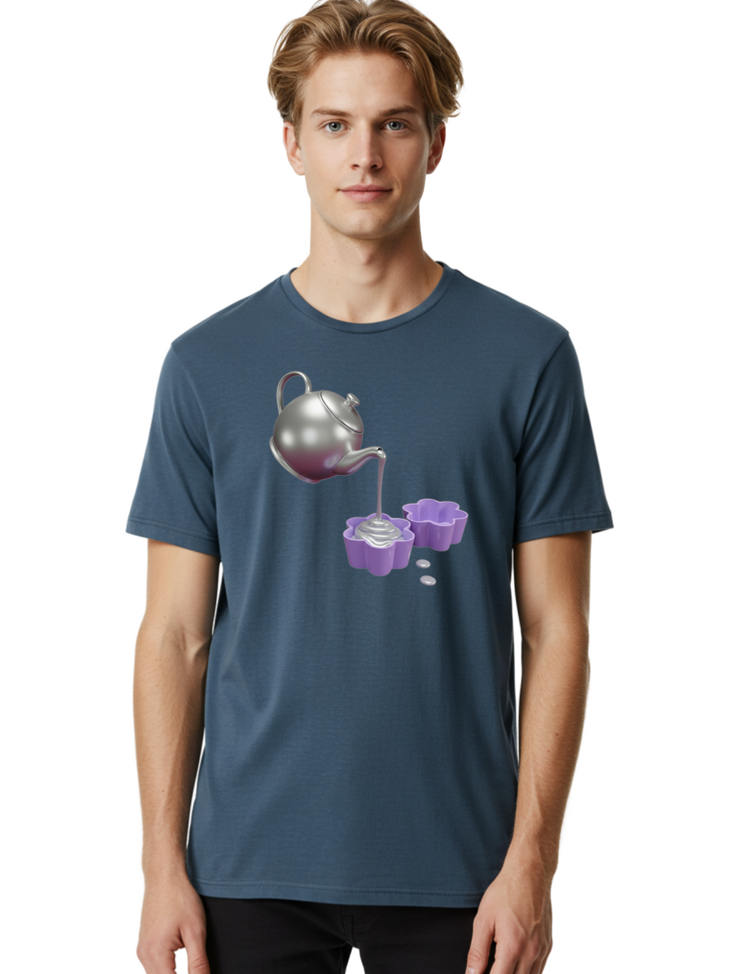 Silver-Teapot-Pouring Men'S Graphic Tee, 100% Cotton, Comfortable Casual Summer Wear, Machine Washable, Vintage Camera, Old Camera, Antique Camera, Black Camera, Classic Photography, Photography Equipment, Nostalgic Device, Film Camera, Baf506