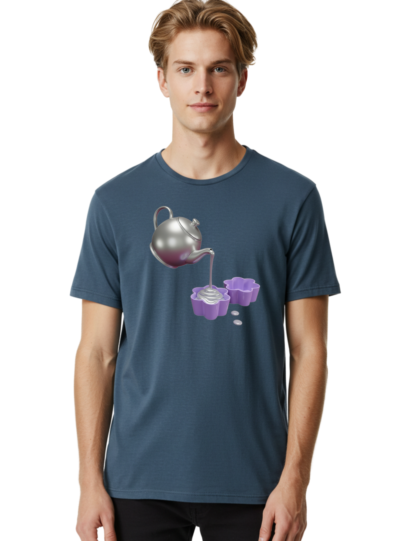 Silver-Teapot-Pouring Men'S Graphic Tee, 100% Cotton, Comfortable Casual Summer Wear, Machine Washable, Vintage Camera, Old Camera, Antique Camera, Black Camera, Classic Photography, Photography Equipment, Nostalgic Device, Film Camera, Baf506