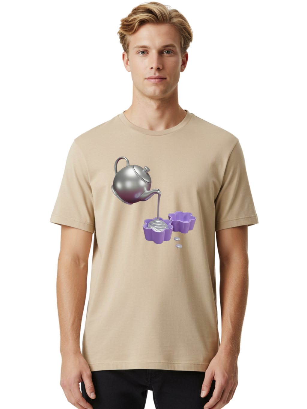 Silver-Teapot-Pouring Men'S Graphic Tee, 100% Cotton, Comfortable Casual Summer Wear, Machine Washable, Vintage Camera, Old Camera, Antique Camera, Black Camera, Classic Photography, Photography Equipment, Nostalgic Device, Film Camera, Baf506
