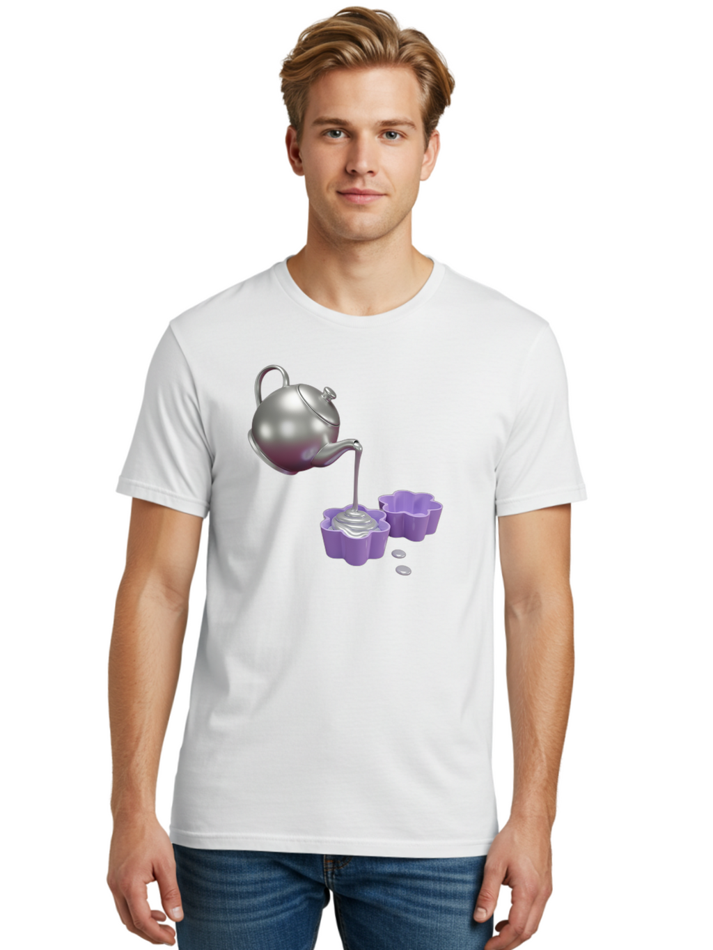 Silver-Teapot-Pouring Men'S Graphic Tee, 100% Cotton, Comfortable Casual Summer Wear, Machine Washable, Vintage Camera, Old Camera, Antique Camera, Black Camera, Classic Photography, Photography Equipment, Nostalgic Device, Film Camera, Baf506