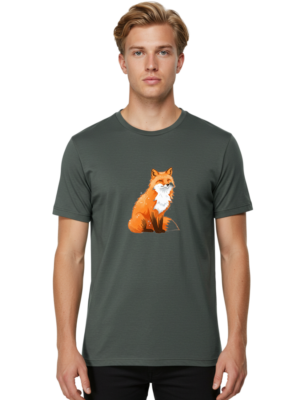 Sitting-Fox Men'S Graphic Tee, 100% Cotton, Comfortable Casual Summer Wear, Machine Washable, Vintage Camera, Old Camera, Antique Camera, Black Camera, Classic Photography, Photography Equipment, Nostalgic Device, Film Camera, Camera Art Baf507