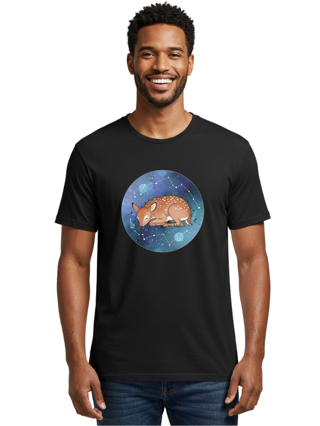 Sleeping-Fawn-1 Men'S Graphic Tee, 100% Cotton, Comfortable Casual Summer Wear, Machine Washable, Vintage Camera, Old Camera, Antique Camera, Black Camera, Classic Photography, Photography Equipment, Nostalgic Device, Film Camera, Camera Art Baf511