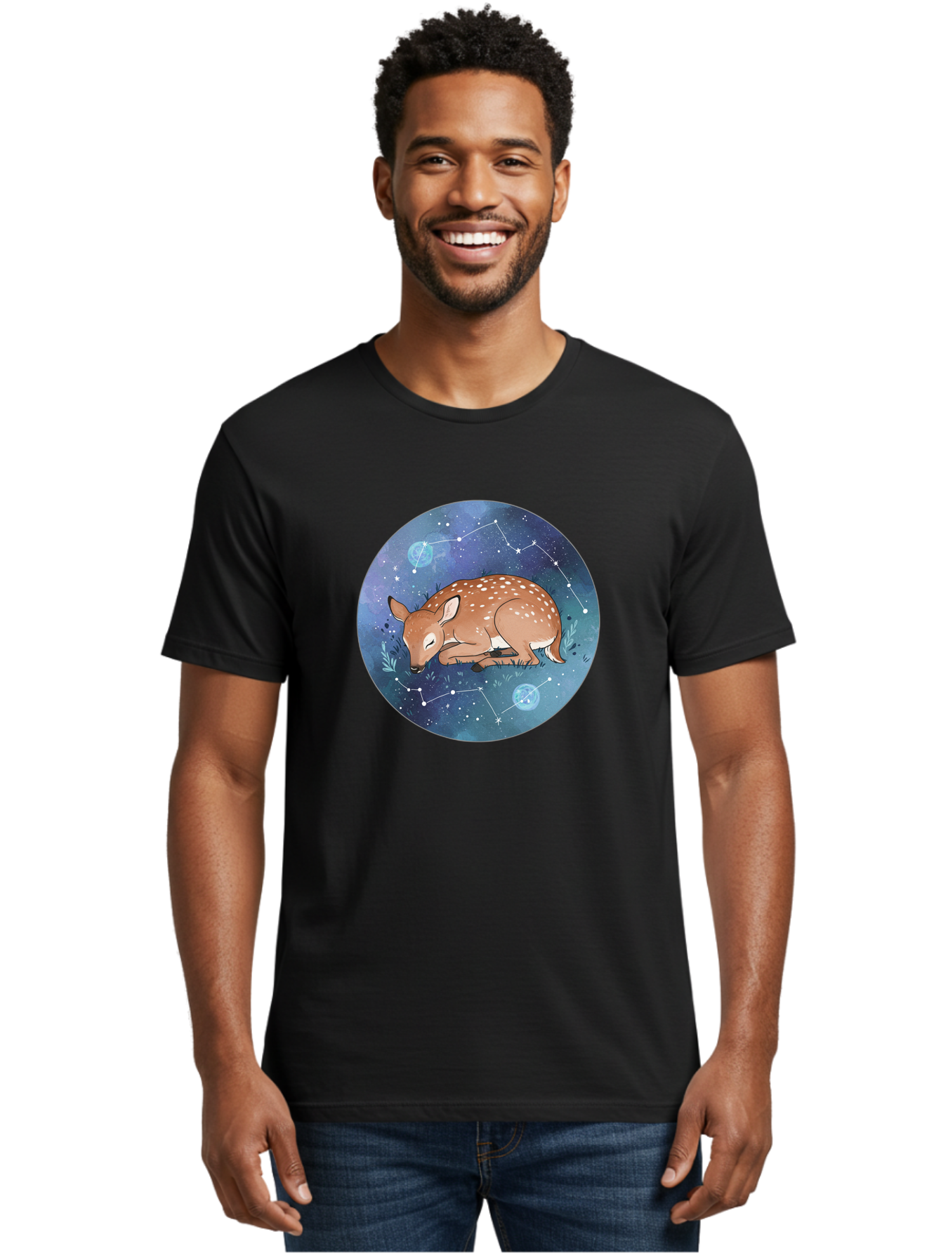 Sleeping-Fawn-1 Men'S Graphic Tee, 100% Cotton, Comfortable Casual Summer Wear, Machine Washable, Vintage Camera, Old Camera, Antique Camera, Black Camera, Classic Photography, Photography Equipment, Nostalgic Device, Film Camera, Camera Art Baf511