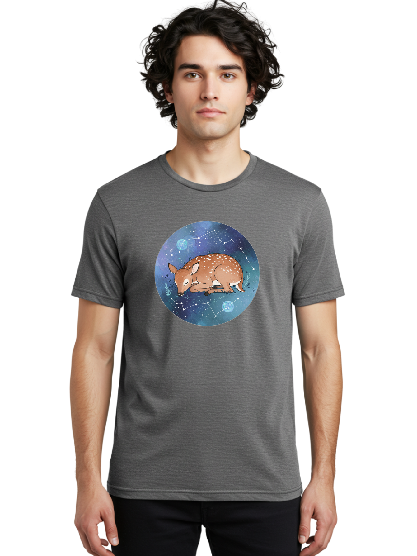Sleeping-Fawn-1 Men'S Graphic Tee, 100% Cotton, Comfortable Casual Summer Wear, Machine Washable, Vintage Camera, Old Camera, Antique Camera, Black Camera, Classic Photography, Photography Equipment, Nostalgic Device, Film Camera, Camera Art Baf511