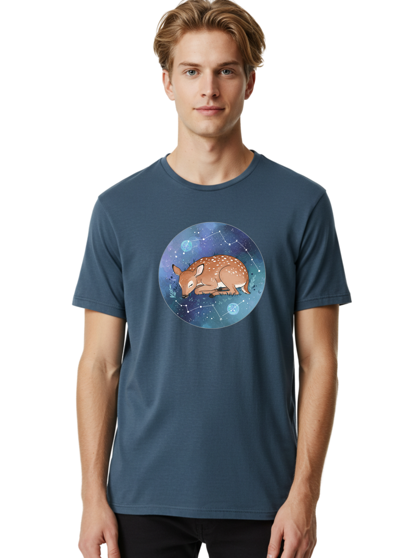 Sleeping-Fawn-1 Men'S Graphic Tee, 100% Cotton, Comfortable Casual Summer Wear, Machine Washable, Vintage Camera, Old Camera, Antique Camera, Black Camera, Classic Photography, Photography Equipment, Nostalgic Device, Film Camera, Camera Art Baf511
