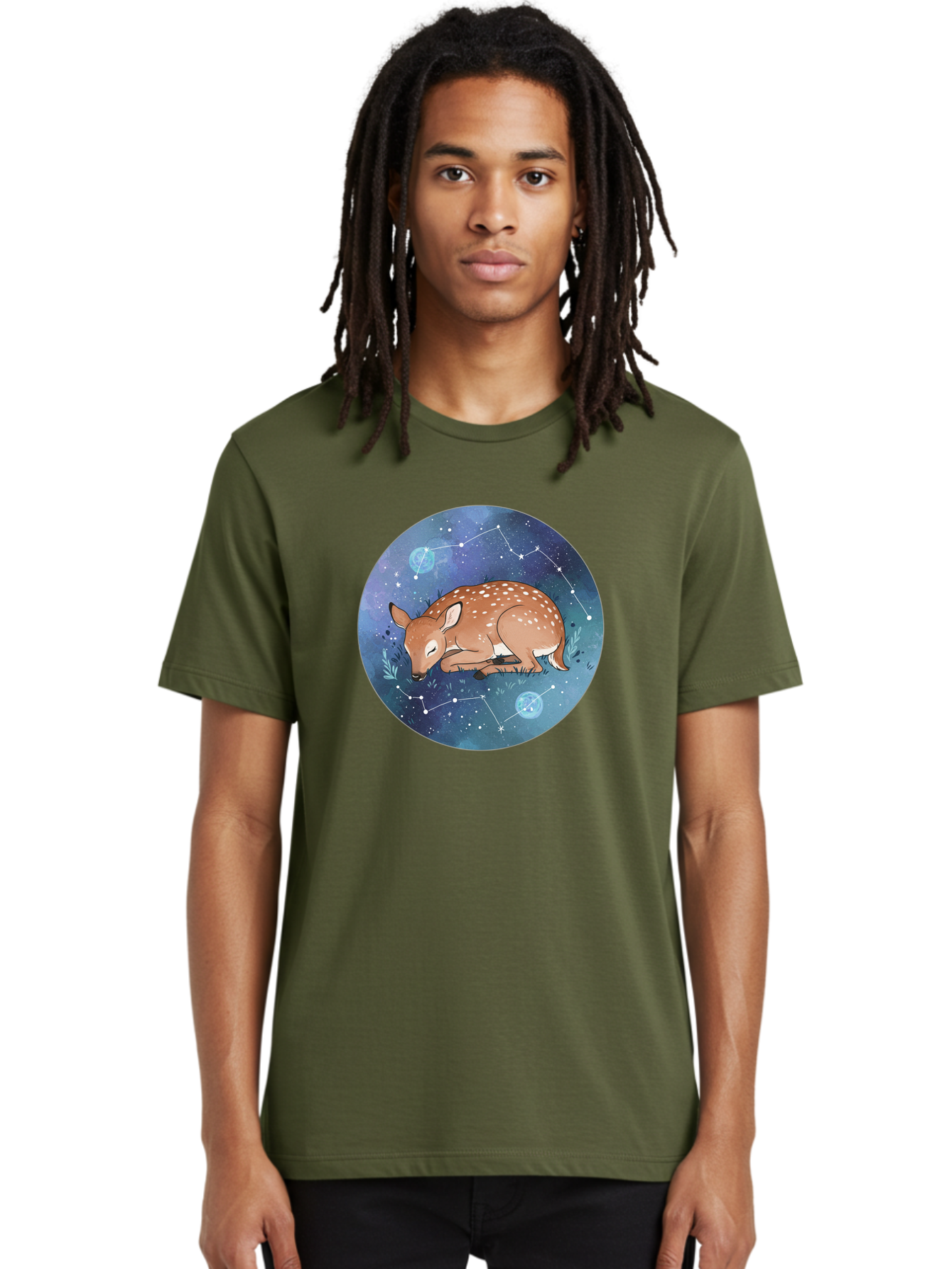 Sleeping-Fawn-1 Men'S Graphic Tee, 100% Cotton, Comfortable Casual Summer Wear, Machine Washable, Vintage Camera, Old Camera, Antique Camera, Black Camera, Classic Photography, Photography Equipment, Nostalgic Device, Film Camera, Camera Art Baf511