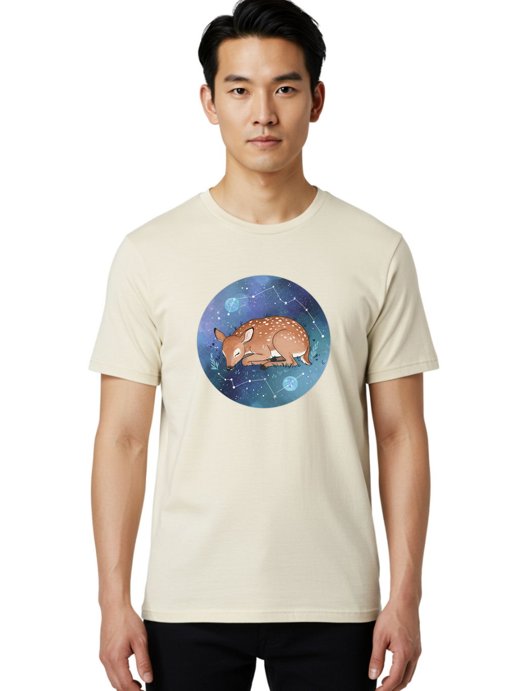 Sleeping-Fawn-1 Men'S Graphic Tee, 100% Cotton, Comfortable Casual Summer Wear, Machine Washable, Vintage Camera, Old Camera, Antique Camera, Black Camera, Classic Photography, Photography Equipment, Nostalgic Device, Film Camera, Camera Art Baf511