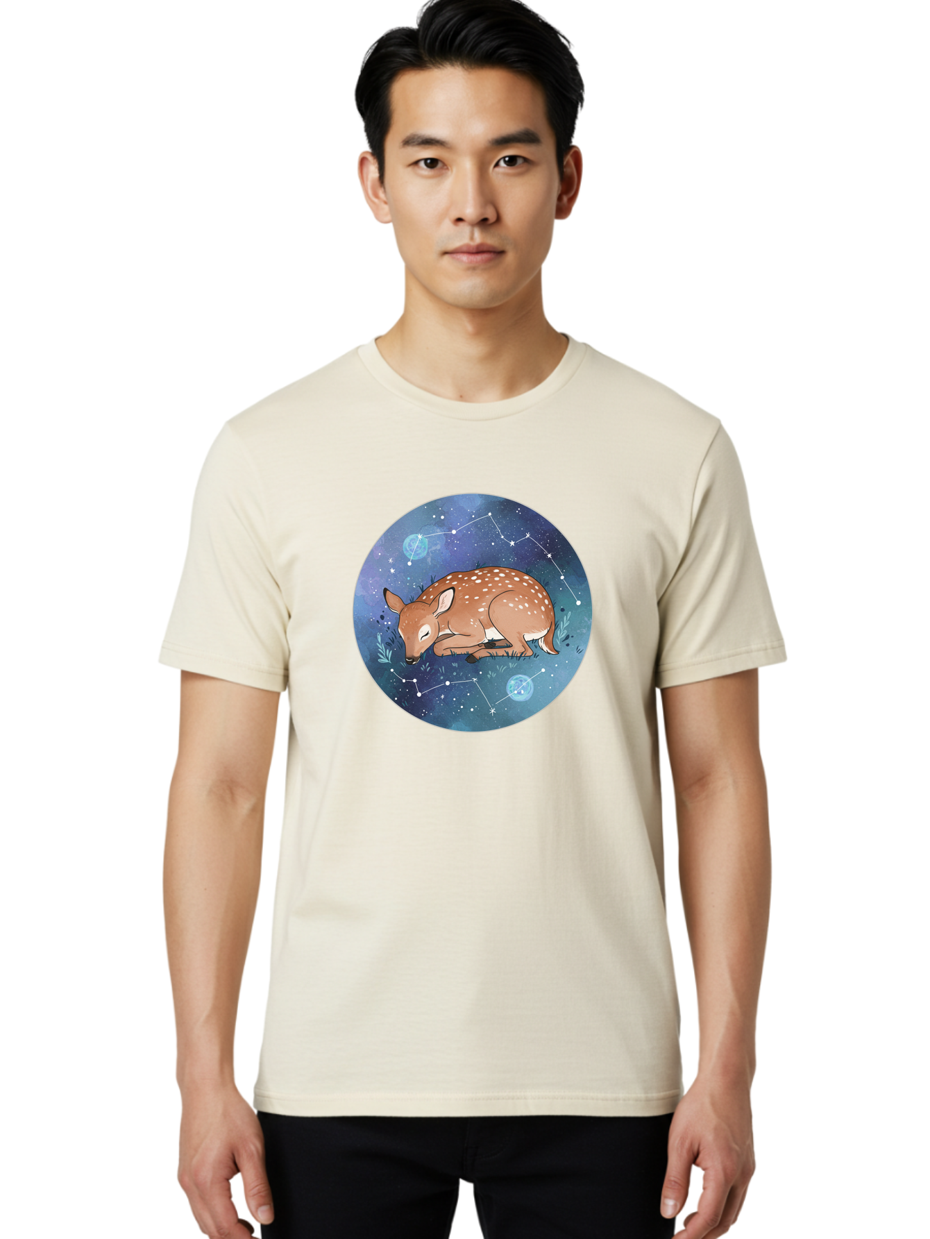 Sleeping-Fawn-1 Men'S Graphic Tee, 100% Cotton, Comfortable Casual Summer Wear, Machine Washable, Vintage Camera, Old Camera, Antique Camera, Black Camera, Classic Photography, Photography Equipment, Nostalgic Device, Film Camera, Camera Art Baf511