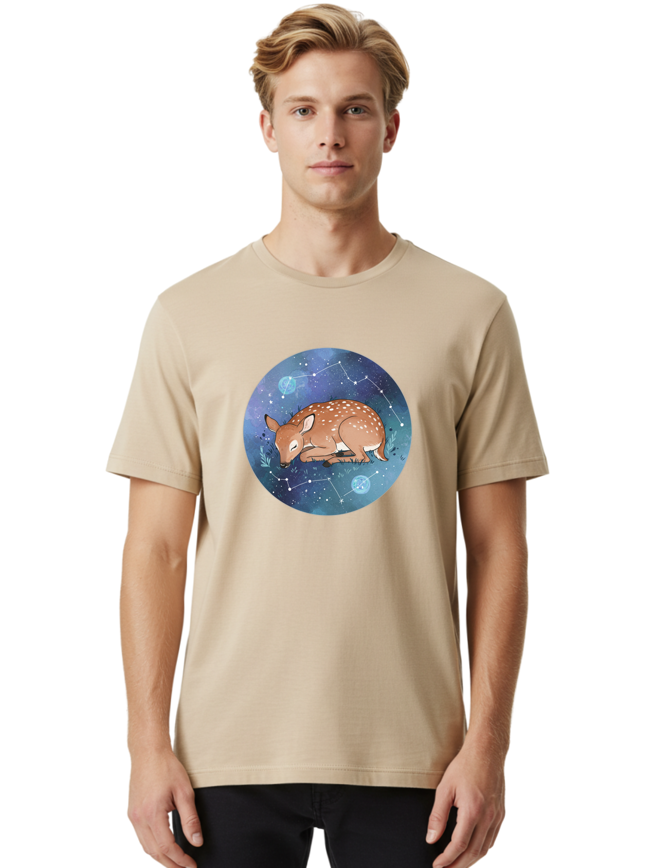Sleeping-Fawn-1 Men'S Graphic Tee, 100% Cotton, Comfortable Casual Summer Wear, Machine Washable, Vintage Camera, Old Camera, Antique Camera, Black Camera, Classic Photography, Photography Equipment, Nostalgic Device, Film Camera, Camera Art Baf511