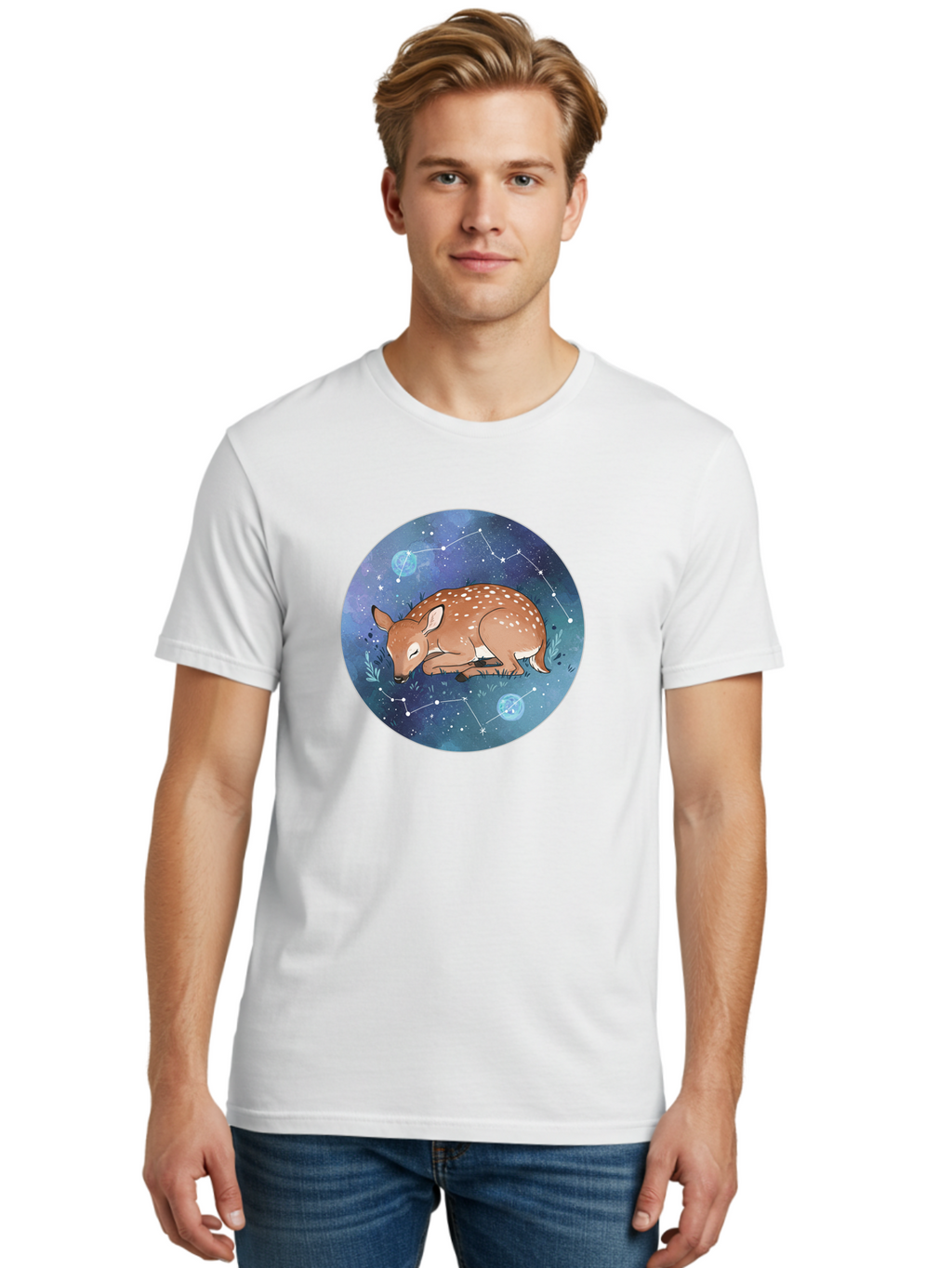 Sleeping-Fawn-1 Men'S Graphic Tee, 100% Cotton, Comfortable Casual Summer Wear, Machine Washable, Vintage Camera, Old Camera, Antique Camera, Black Camera, Classic Photography, Photography Equipment, Nostalgic Device, Film Camera, Camera Art Baf511