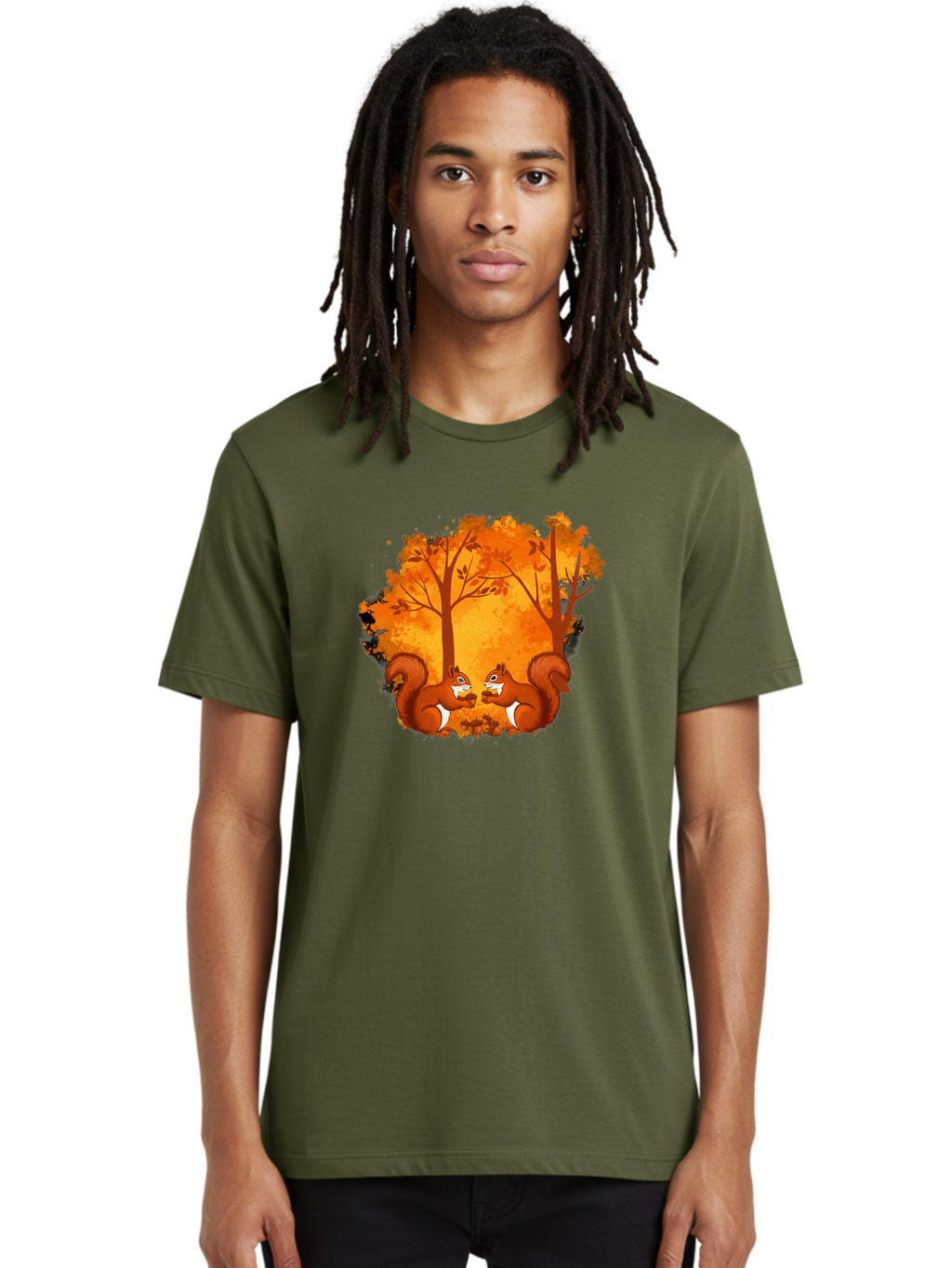 Squirrels-In-Autumn-Trees Men'S Graphic Tee, 100% Cotton, Comfortable Casual Summer Wear, Machine Washable, Vintage Camera, Old Camera, Antique Camera, Black Camera, Classic Photography, Photography Equipment, Nostalgic Device, Film Camera, Baf538