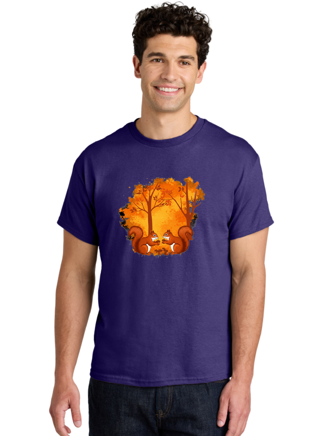 Squirrels-In-Autumn-Trees Men'S Graphic Tee, 100% Cotton, Comfortable Casual Summer Wear, Machine Washable, Vintage Camera, Old Camera, Antique Camera, Black Camera, Classic Photography, Photography Equipment, Nostalgic Device, Film Camera, Baf538