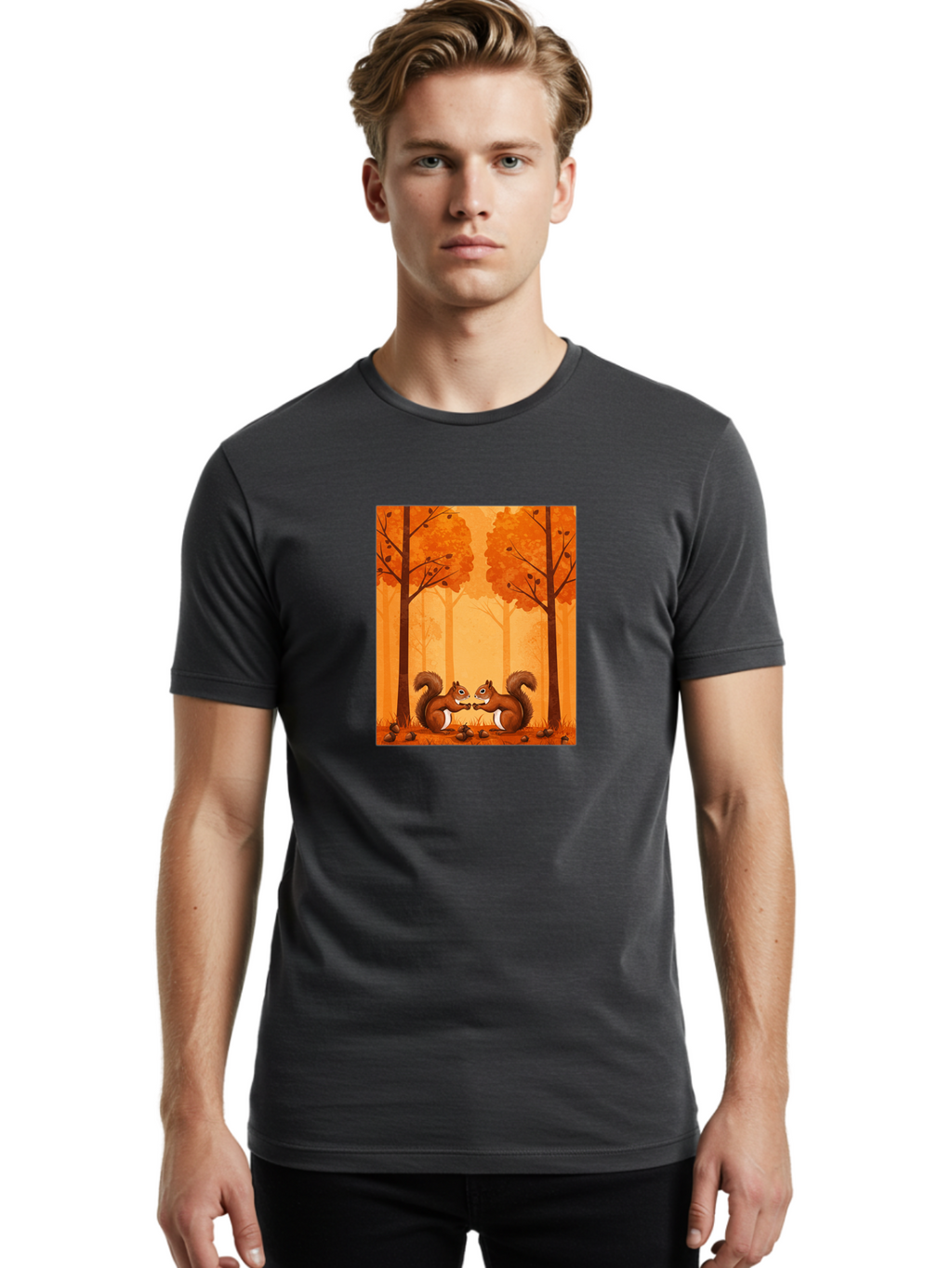 Squirrels-In-Forest Men'S Graphic Tee, 100% Cotton, Comfortable Casual Summer Wear, Machine Washable, Vintage Camera, Old Camera, Antique Camera, Black Camera, Classic Photography, Photography Equipment, Nostalgic Device, Film Camera, Baf539