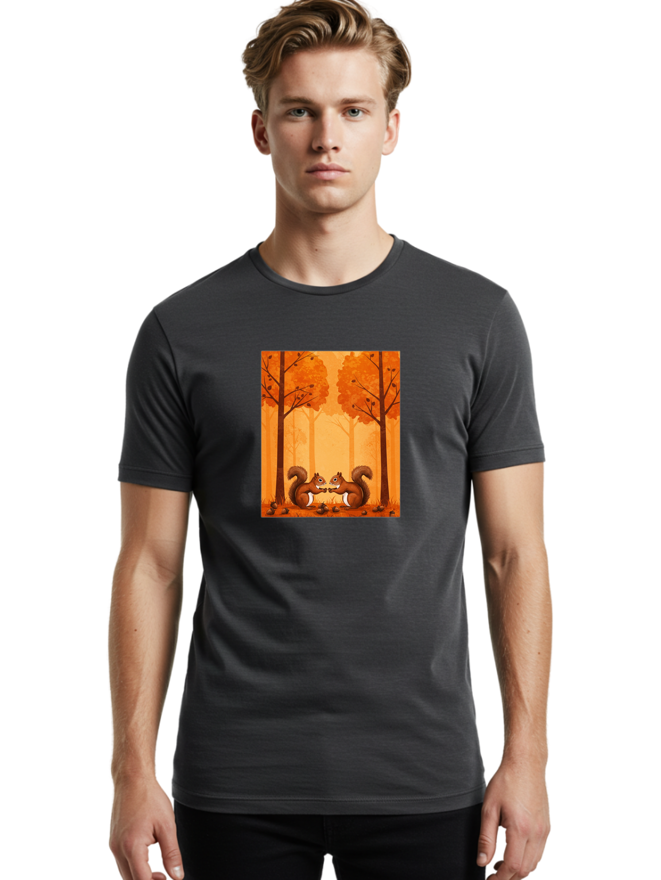 Squirrels-In-Forest Men'S Graphic Tee, 100% Cotton, Comfortable Casual Summer Wear, Machine Washable, Vintage Camera, Old Camera, Antique Camera, Black Camera, Classic Photography, Photography Equipment, Nostalgic Device, Film Camera, Baf539
