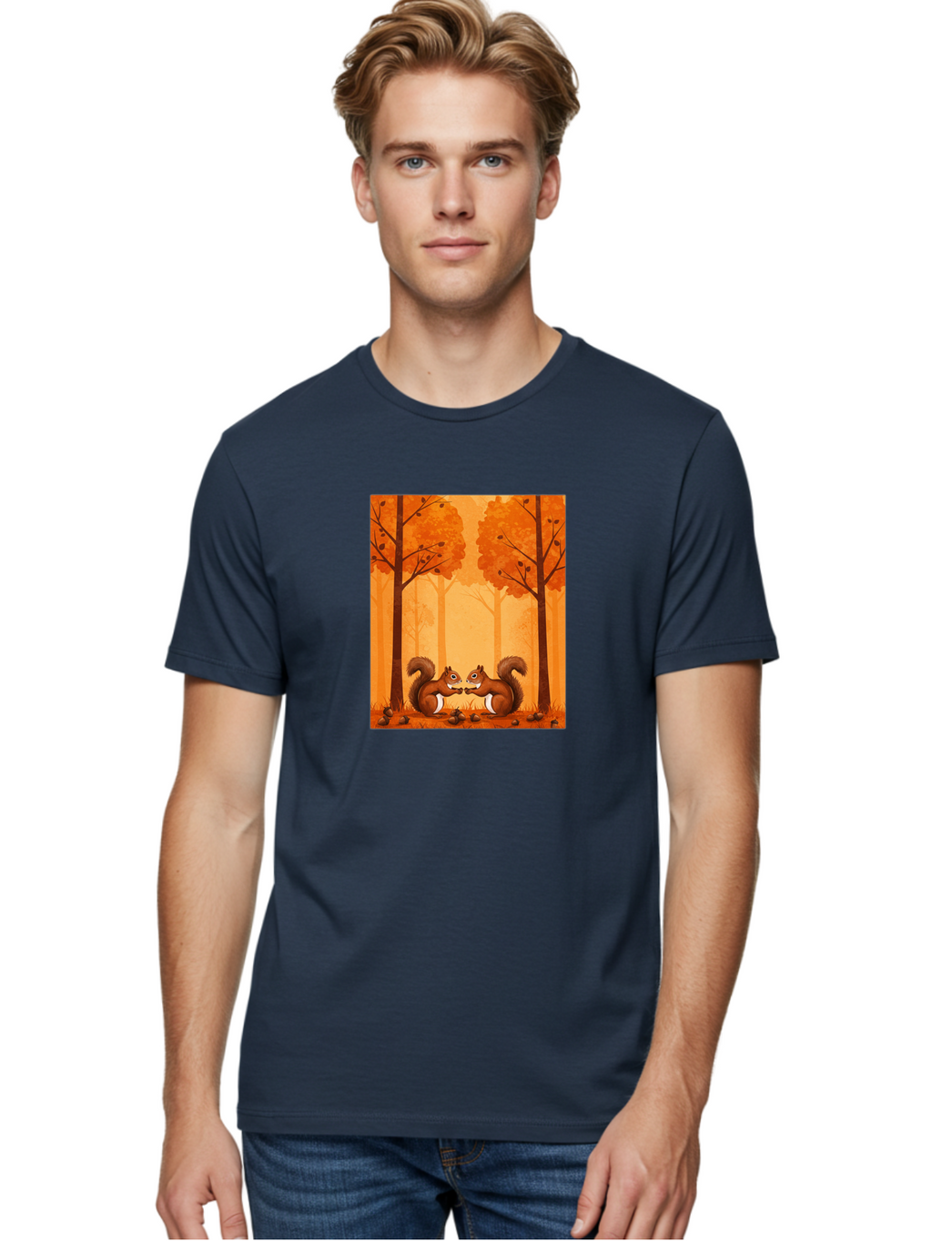 Squirrels-In-Forest Men'S Graphic Tee, 100% Cotton, Comfortable Casual Summer Wear, Machine Washable, Vintage Camera, Old Camera, Antique Camera, Black Camera, Classic Photography, Photography Equipment, Nostalgic Device, Film Camera, Baf539