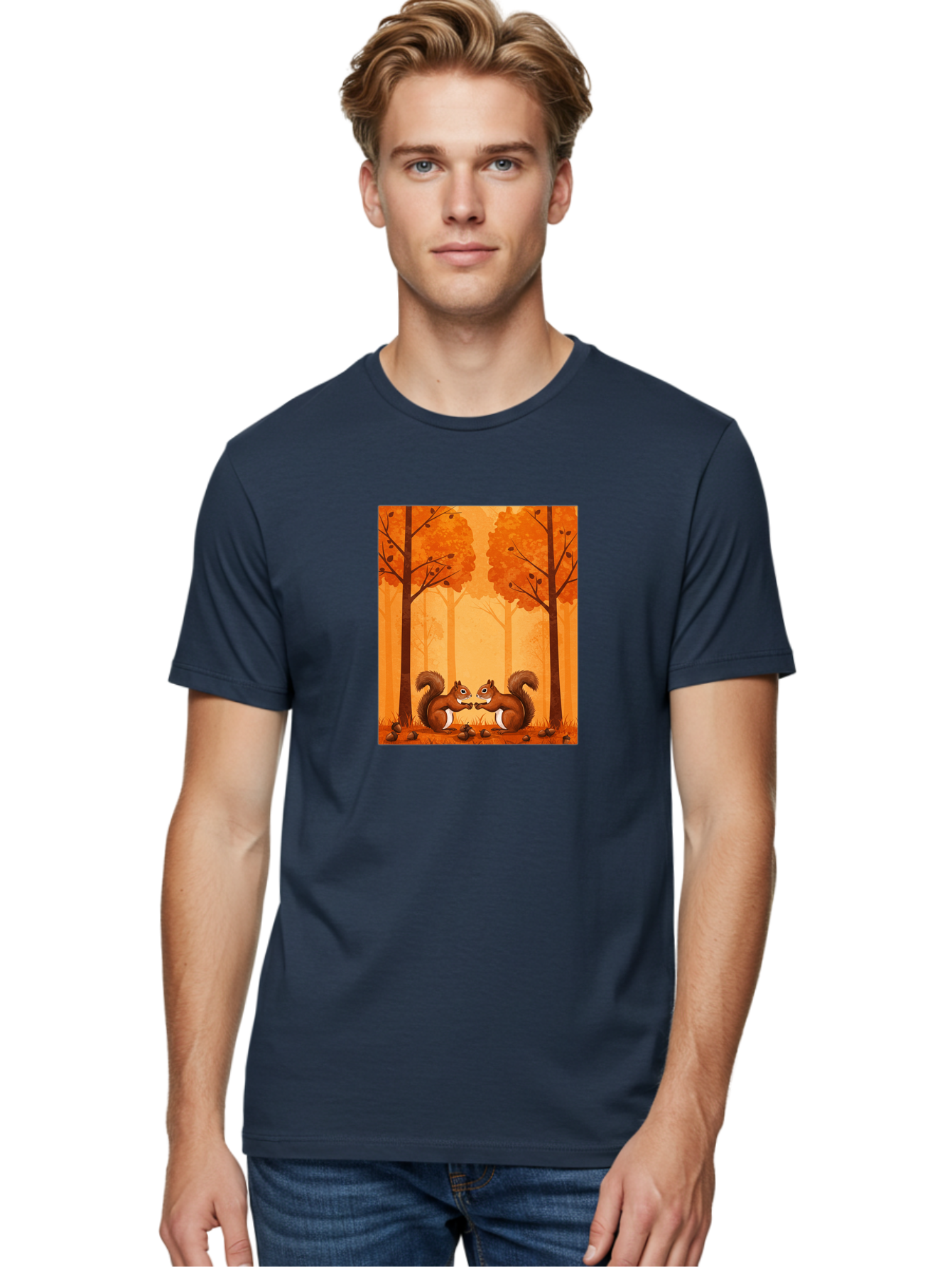 Squirrels-In-Forest Men'S Graphic Tee, 100% Cotton, Comfortable Casual Summer Wear, Machine Washable, Vintage Camera, Old Camera, Antique Camera, Black Camera, Classic Photography, Photography Equipment, Nostalgic Device, Film Camera, Baf539