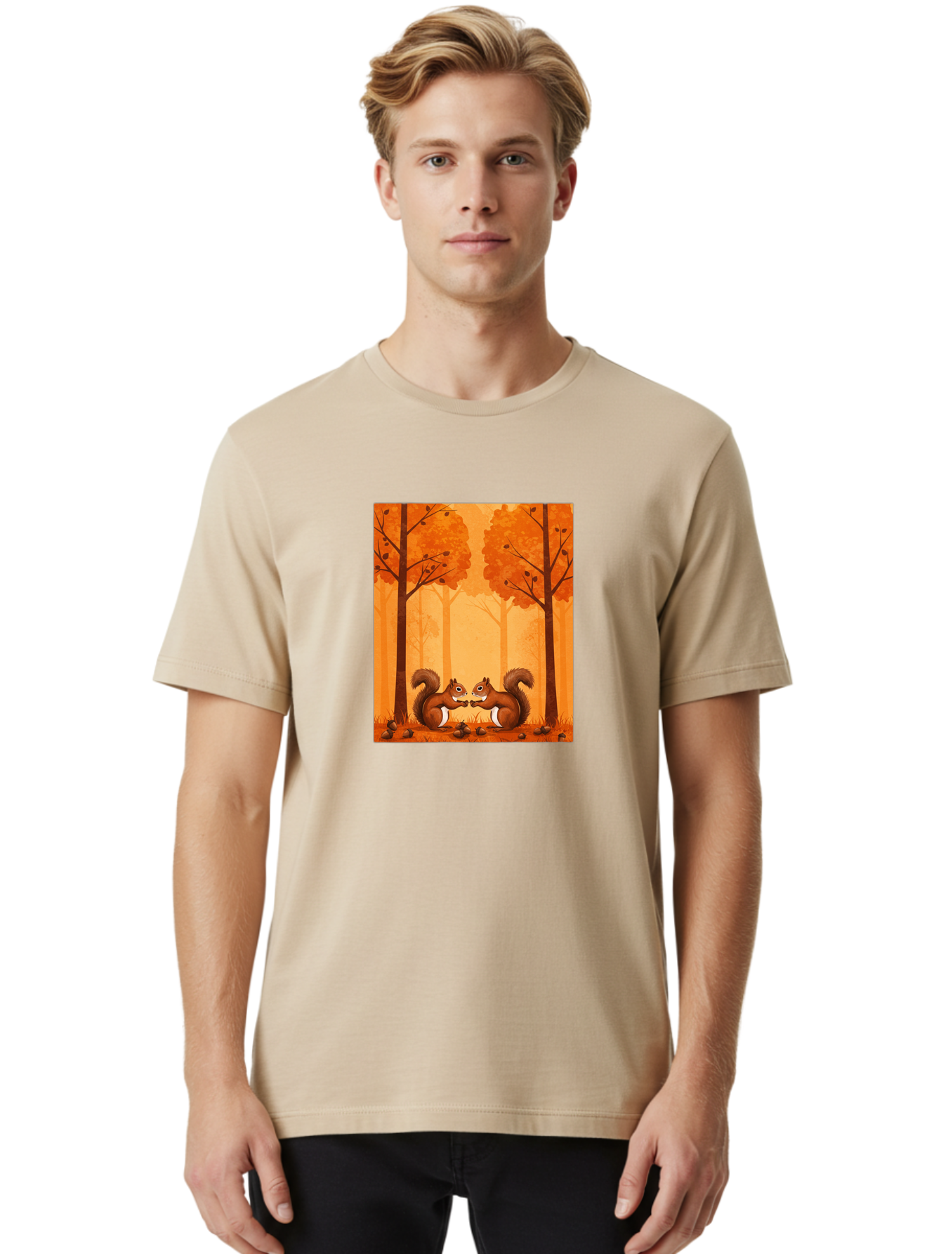 Squirrels-In-Forest Men'S Graphic Tee, 100% Cotton, Comfortable Casual Summer Wear, Machine Washable, Vintage Camera, Old Camera, Antique Camera, Black Camera, Classic Photography, Photography Equipment, Nostalgic Device, Film Camera, Baf539