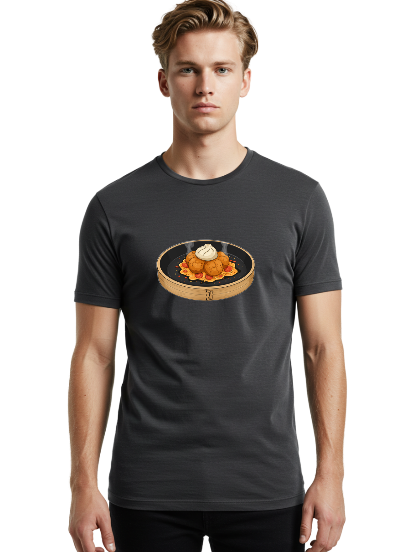 Steamed-Dumplings Men'S Graphic Tee, 100% Cotton, Comfortable Casual Summer Wear, Machine Washable, Vintage Camera, Old Camera, Antique Camera, Black Camera, Classic Photography, Photography Equipment, Nostalgic Device, Film Camera, Camera Art Baf544