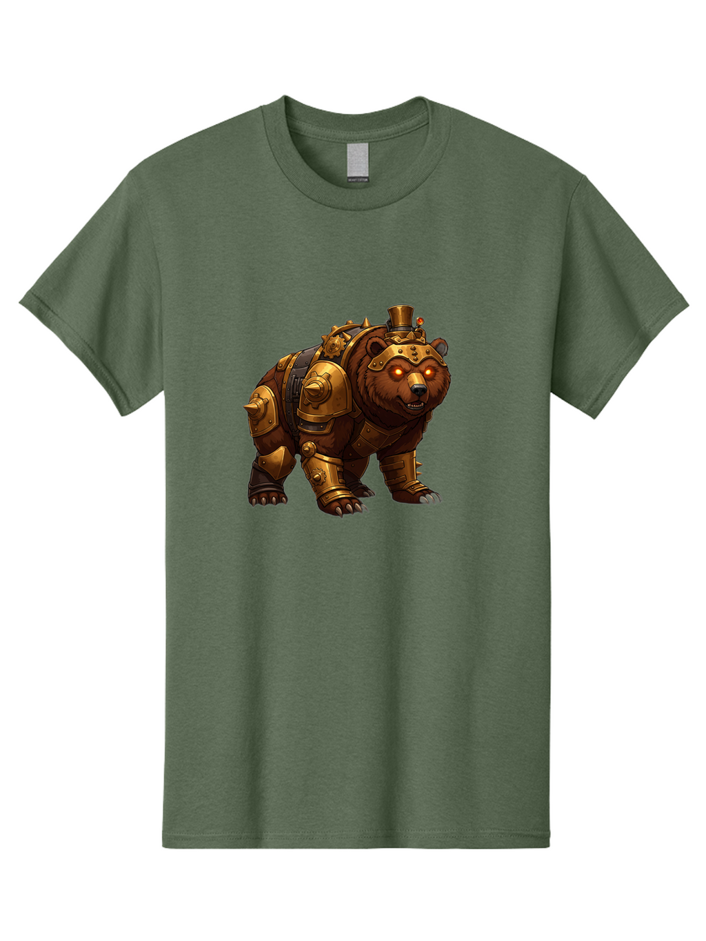 Steampunk-Bear-1 Men'S Graphic Tee, 100% Cotton, Comfortable Casual Summer Wear, Machine Washable, Vintage Camera, Old Camera, Antique Camera, Black Camera, Classic Photography, Photography Equipment, Nostalgic Device, Film Camera, Camera Art Baf545