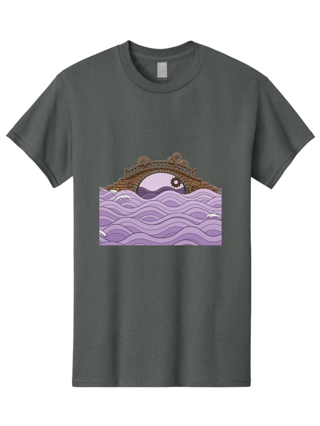 Steampunk-Bridge Men'S Graphic Tee, 100% Cotton, Comfortable Casual Summer Wear, Machine Washable, Vintage Camera, Old Camera, Antique Camera, Black Camera, Classic Photography, Photography Equipment, Nostalgic Device, Film Camera, Camera Art Baf547