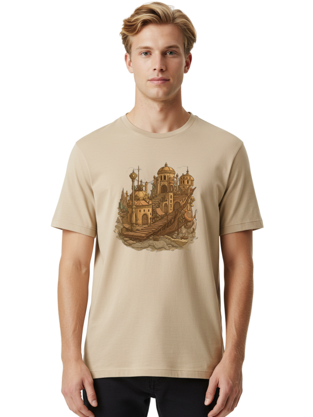 Steampunk-Castle Men'S Graphic Tee, 100% Cotton, Comfortable Casual Summer Wear, Machine Washable, Vintage Camera, Old Camera, Antique Camera, Black Camera, Classic Photography, Photography Equipment, Nostalgic Device, Film Camera, Camera Art Baf548