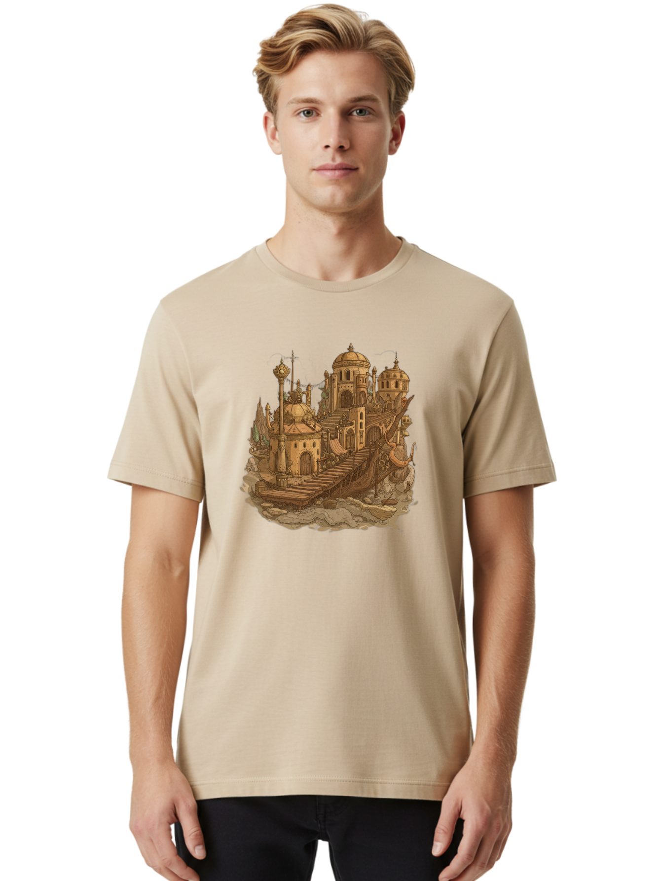 Steampunk-Castle Men'S Graphic Tee, 100% Cotton, Comfortable Casual Summer Wear, Machine Washable, Vintage Camera, Old Camera, Antique Camera, Black Camera, Classic Photography, Photography Equipment, Nostalgic Device, Film Camera, Camera Art Baf548