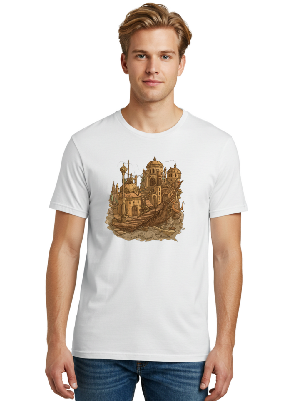Steampunk-Castle Men'S Graphic Tee, 100% Cotton, Comfortable Casual Summer Wear, Machine Washable, Vintage Camera, Old Camera, Antique Camera, Black Camera, Classic Photography, Photography Equipment, Nostalgic Device, Film Camera, Camera Art Baf548