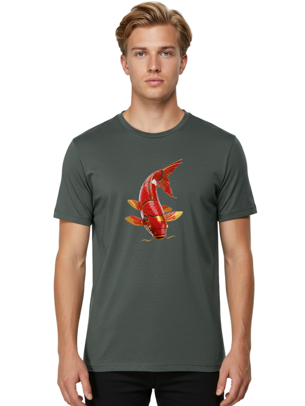 Steampunk-Koi-Fish Men'S Graphic Tee, 100% Cotton, Comfortable Casual Summer Wear, Machine Washable, Vintage Camera, Old Camera, Antique Camera, Black Camera, Classic Photography, Photography Equipment, Nostalgic Device, Film Camera, Baf549
