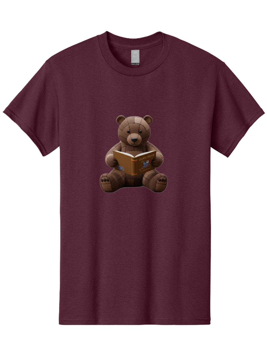 Stitched-Teddy-Bear-Reading-Story-Pockets Men'S Graphic Tee, 100% Cotton, Comfortable Casual Summer Wear, Machine Washable, Vintage Camera, Old Camera, Antique Camera, Black Camera, Classic Photography, Photography Equipment, Nostalgic Device, Baf552