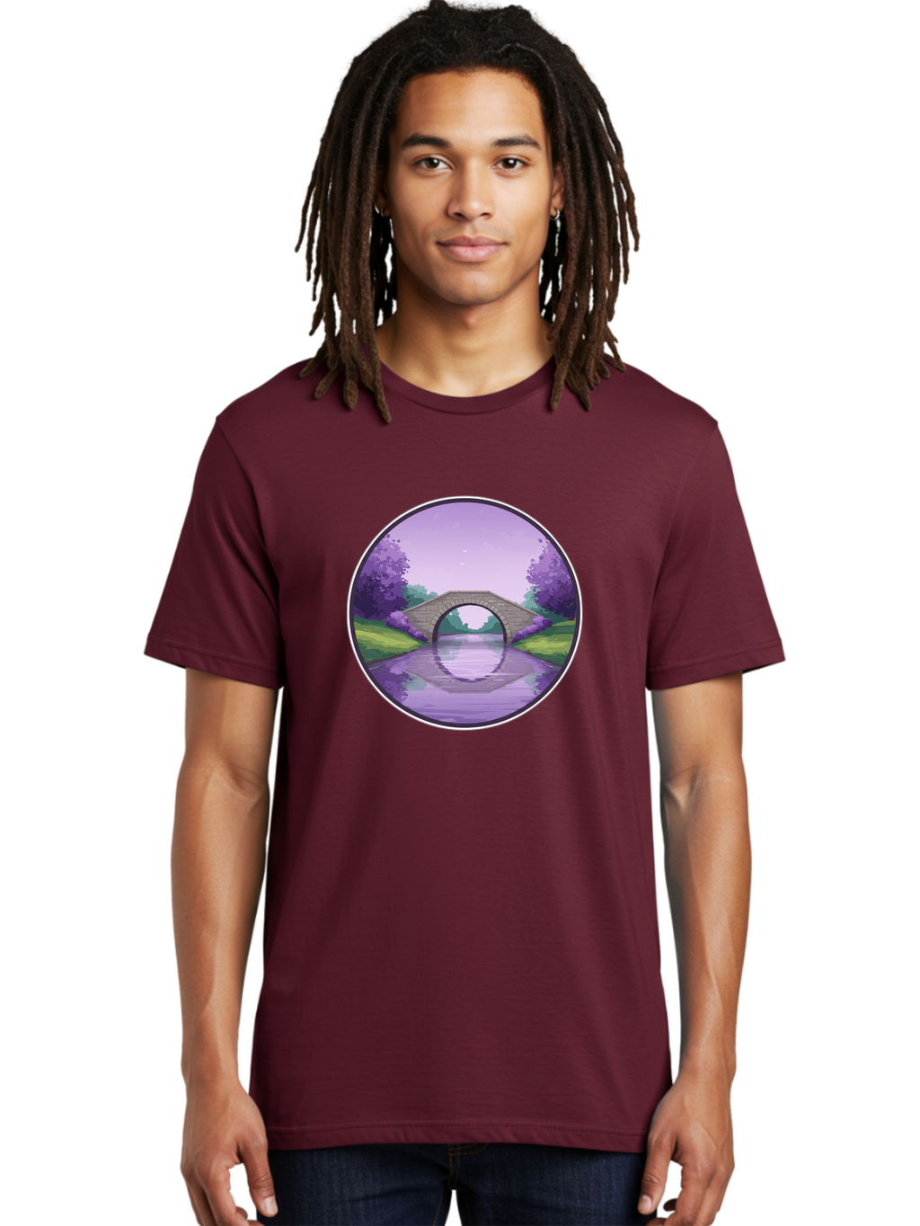 Stone-Bridge-At-Dusk Men'S Graphic Tee, 100% Cotton, Comfortable Casual Summer Wear, Machine Washable, Vintage Camera, Old Camera, Antique Camera, Black Camera, Classic Photography, Photography Equipment, Nostalgic Device, Film Camera, Baf553