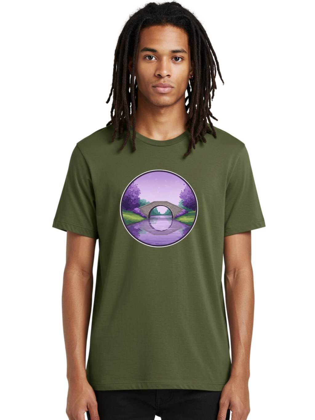 Stone-Bridge-At-Dusk Men'S Graphic Tee, 100% Cotton, Comfortable Casual Summer Wear, Machine Washable, Vintage Camera, Old Camera, Antique Camera, Black Camera, Classic Photography, Photography Equipment, Nostalgic Device, Film Camera, Baf553