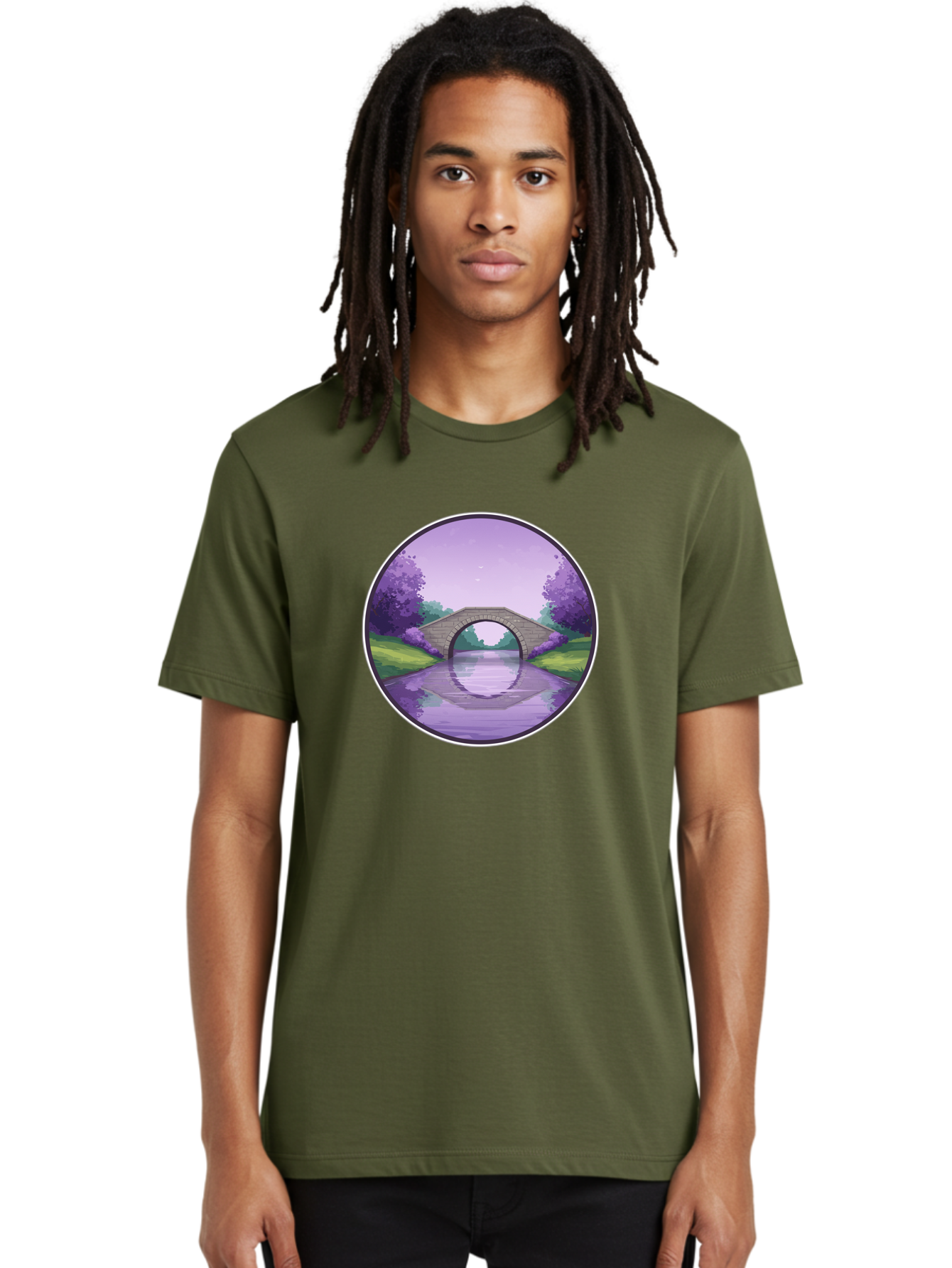 Stone-Bridge-At-Dusk Men'S Graphic Tee, 100% Cotton, Comfortable Casual Summer Wear, Machine Washable, Vintage Camera, Old Camera, Antique Camera, Black Camera, Classic Photography, Photography Equipment, Nostalgic Device, Film Camera, Baf553
