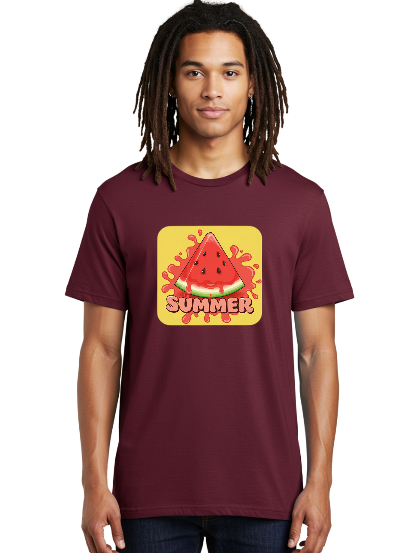 Summer-Watermelon Men'S Graphic Tee, 100% Cotton, Comfortable Casual Summer Wear, Machine Washable, Vintage Camera, Old Camera, Antique Camera, Black Camera, Classic Photography, Photography Equipment, Nostalgic Device, Film Camera, Camera Art Baf557