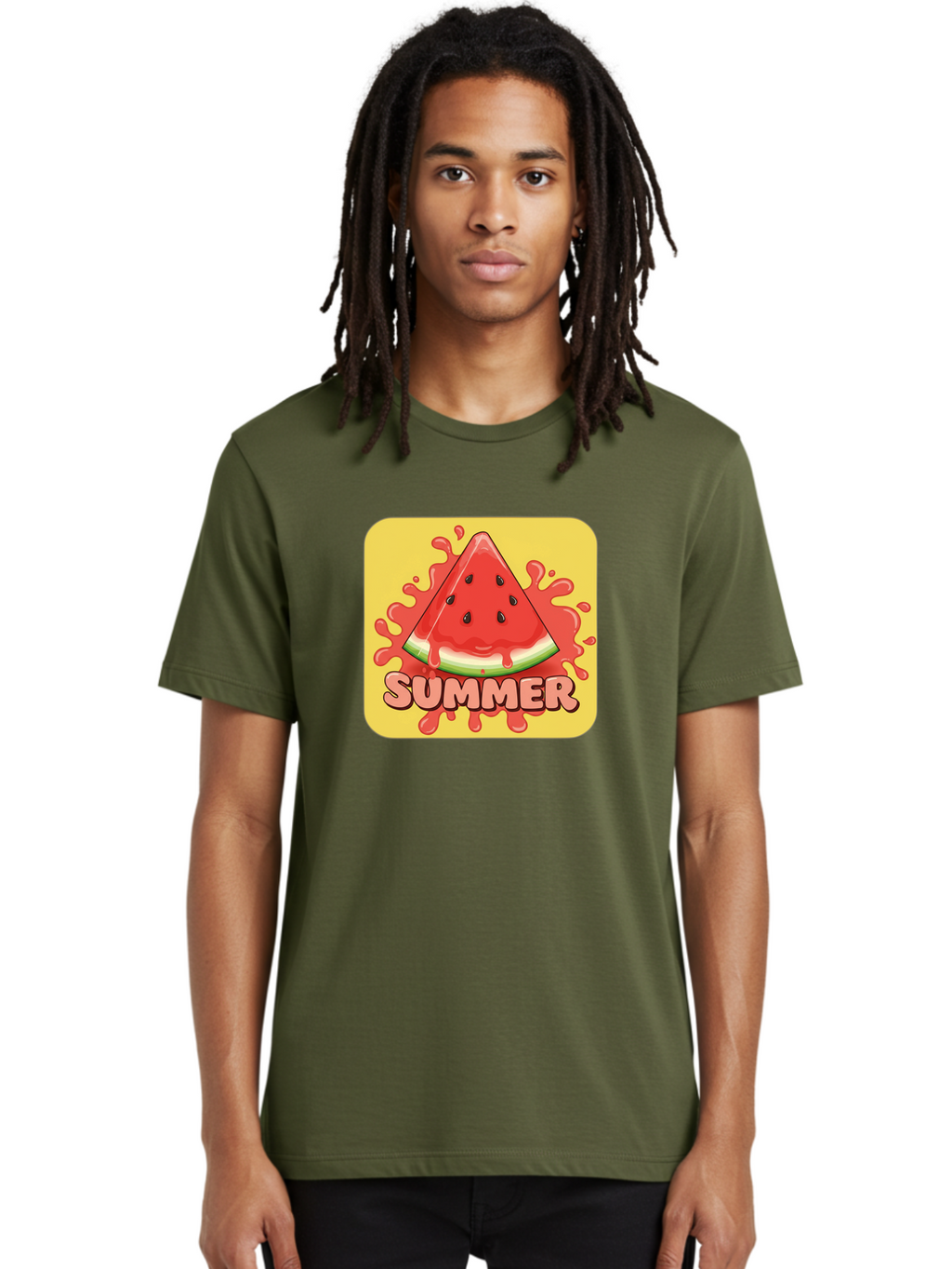 Summer-Watermelon Men'S Graphic Tee, 100% Cotton, Comfortable Casual Summer Wear, Machine Washable, Vintage Camera, Old Camera, Antique Camera, Black Camera, Classic Photography, Photography Equipment, Nostalgic Device, Film Camera, Camera Art Baf557