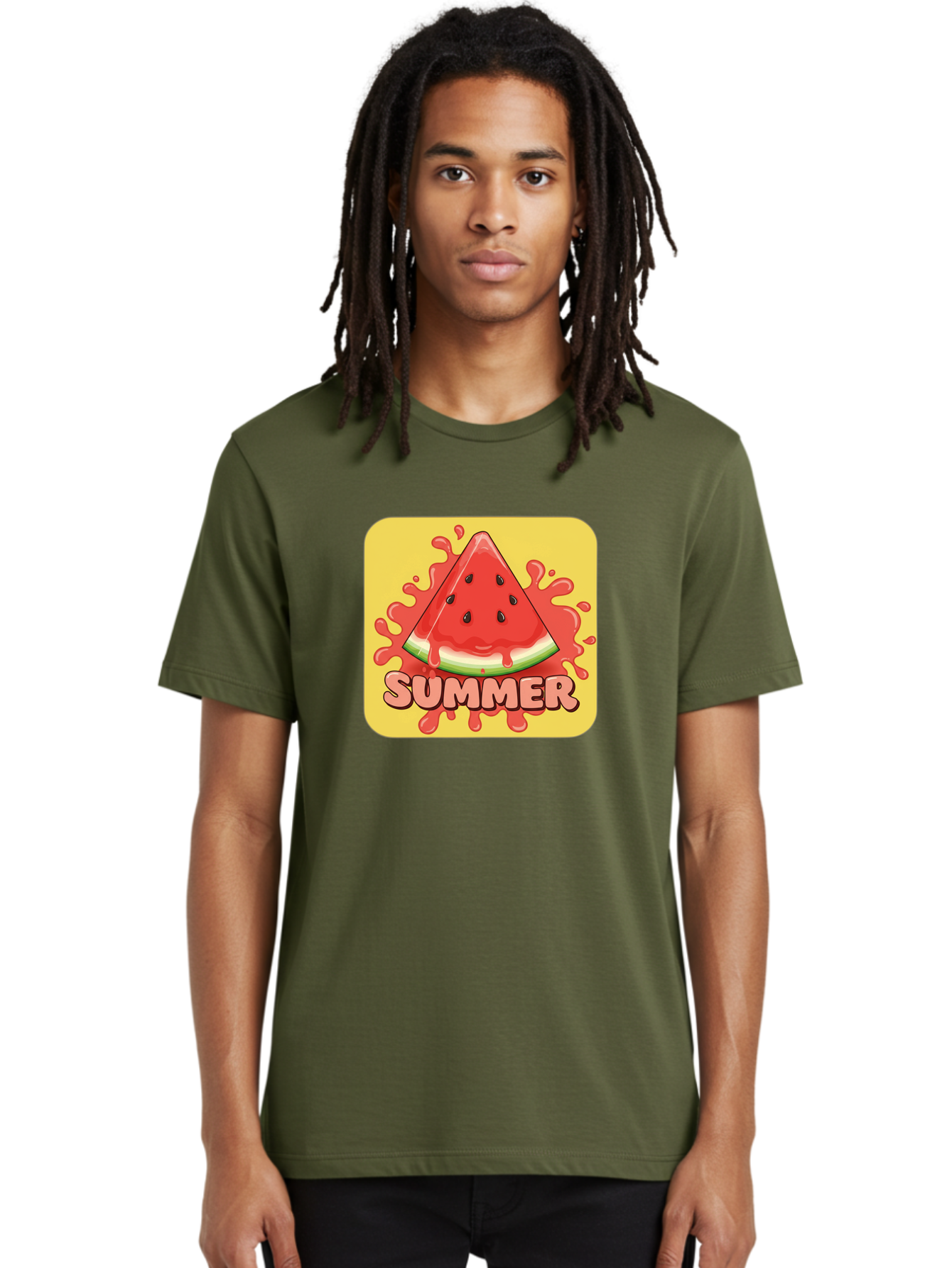 Summer-Watermelon Men'S Graphic Tee, 100% Cotton, Comfortable Casual Summer Wear, Machine Washable, Vintage Camera, Old Camera, Antique Camera, Black Camera, Classic Photography, Photography Equipment, Nostalgic Device, Film Camera, Camera Art Baf557