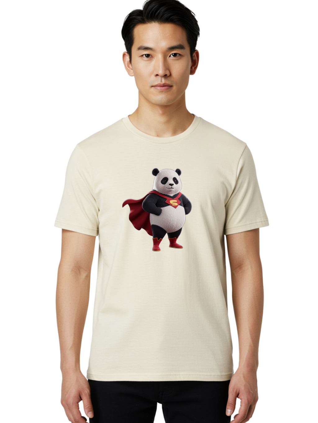 Superman-Panda Men'S Graphic Tee, 100% Cotton, Comfortable Casual Summer Wear, Machine Washable, Vintage Camera, Old Camera, Antique Camera, Black Camera, Classic Photography, Photography Equipment, Nostalgic Device, Film Camera, Camera Art Baf558