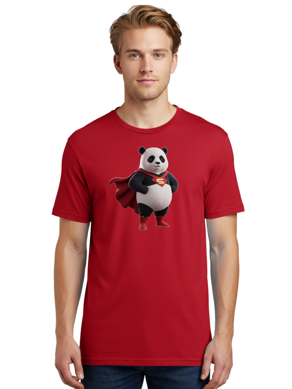 Superman-Panda Men'S Graphic Tee, 100% Cotton, Comfortable Casual Summer Wear, Machine Washable, Vintage Camera, Old Camera, Antique Camera, Black Camera, Classic Photography, Photography Equipment, Nostalgic Device, Film Camera, Camera Art Baf558