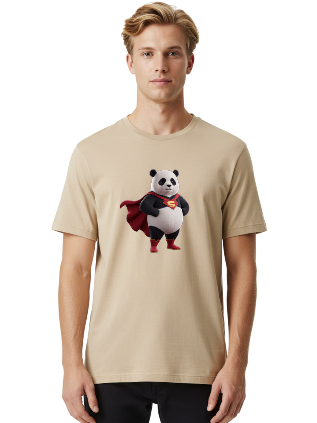 Superman-Panda Men'S Graphic Tee, 100% Cotton, Comfortable Casual Summer Wear, Machine Washable, Vintage Camera, Old Camera, Antique Camera, Black Camera, Classic Photography, Photography Equipment, Nostalgic Device, Film Camera, Camera Art Baf558