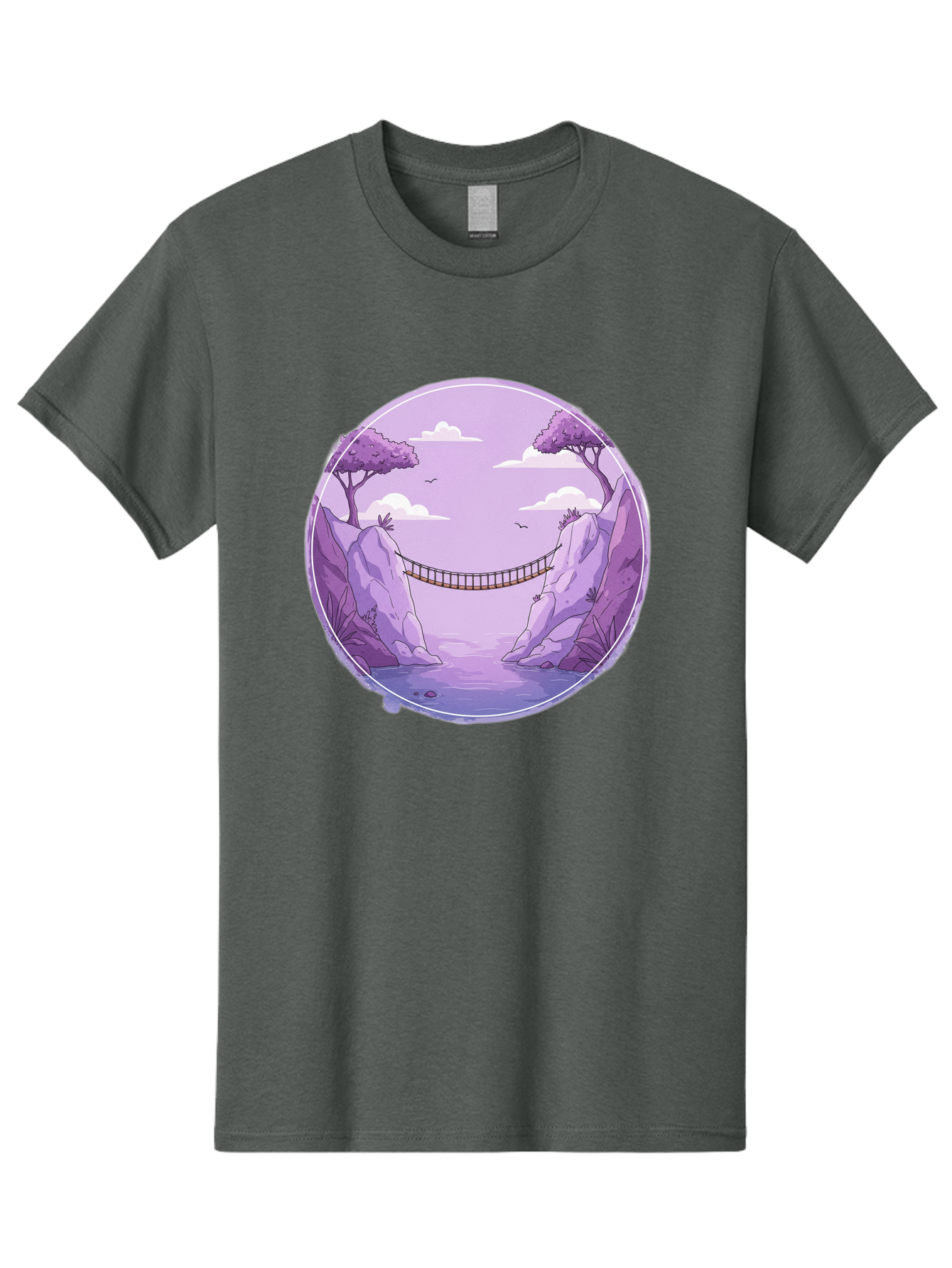 Suspension-Bridge-1 Men'S Graphic Tee, 100% Cotton, Comfortable Casual Summer Wear, Machine Washable, Vintage Camera, Old Camera, Antique Camera, Black Camera, Classic Photography, Photography Equipment, Nostalgic Device, Film Camera, Baf559