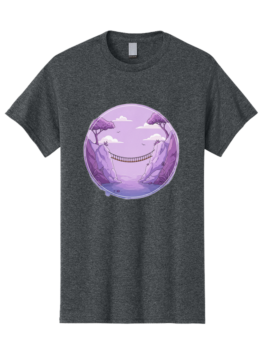Suspension-Bridge-1 Men'S Graphic Tee, 100% Cotton, Comfortable Casual Summer Wear, Machine Washable, Vintage Camera, Old Camera, Antique Camera, Black Camera, Classic Photography, Photography Equipment, Nostalgic Device, Film Camera, Baf559