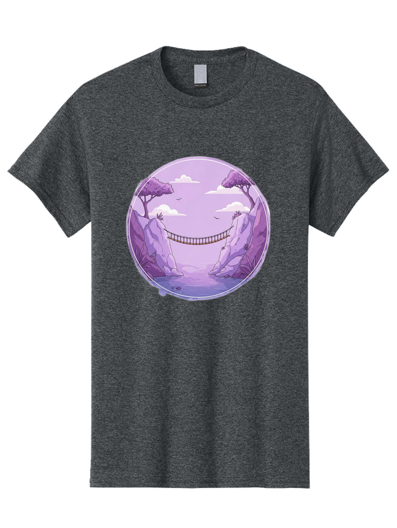 Suspension-Bridge-1 Men'S Graphic Tee, 100% Cotton, Comfortable Casual Summer Wear, Machine Washable, Vintage Camera, Old Camera, Antique Camera, Black Camera, Classic Photography, Photography Equipment, Nostalgic Device, Film Camera, Baf559