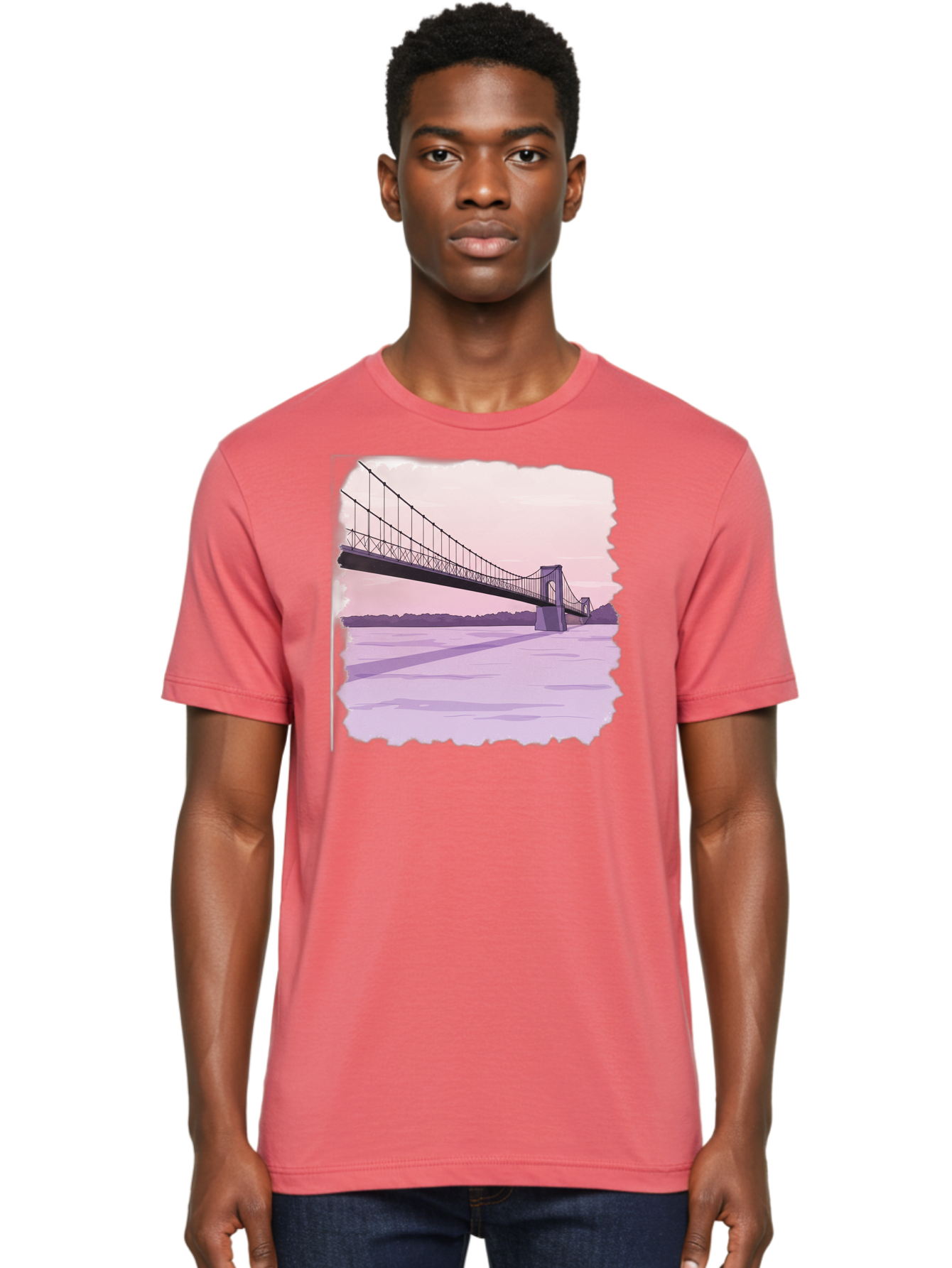 Suspension-Bridge-2 Men'S Graphic Tee, 100% Cotton, Comfortable Casual Summer Wear, Machine Washable, Vintage Camera, Old Camera, Antique Camera, Black Camera, Classic Photography, Photography Equipment, Nostalgic Device, Film Camera, Baf560