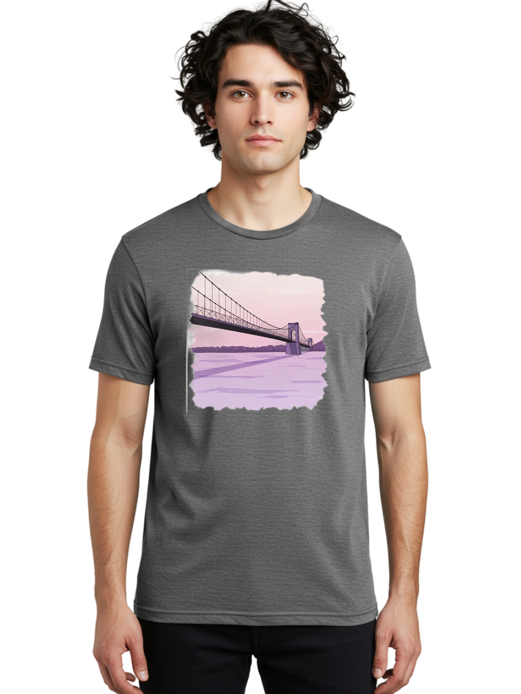 Suspension-Bridge-2 Men'S Graphic Tee, 100% Cotton, Comfortable Casual Summer Wear, Machine Washable, Vintage Camera, Old Camera, Antique Camera, Black Camera, Classic Photography, Photography Equipment, Nostalgic Device, Film Camera, Baf560